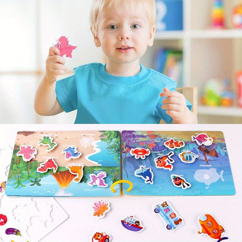 Animal & Dinosaur Themed Sensory Activity Quiet Book for Ages 3