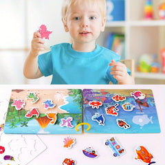 Animal & Dinosaur Themed Sensory Activity Quiet Book for Ages 3