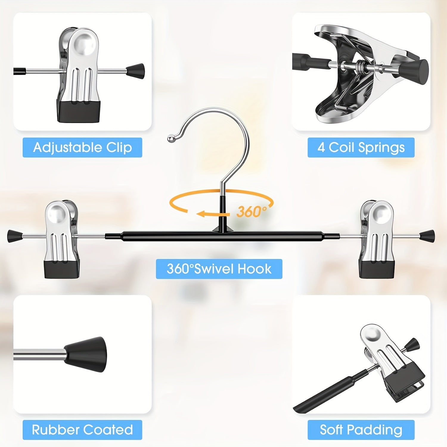 10pcs Pants Plastic Drying Hangers Clothes Storage