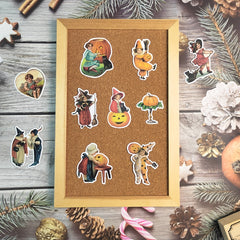 50pcs Vintage Halloween Witch Theme Scrapbook Stickers