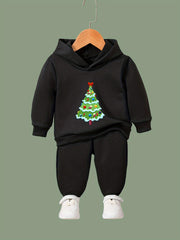 Girls 2pc Christmas Tree Hooded Sweatshirt & Sweatpants Set