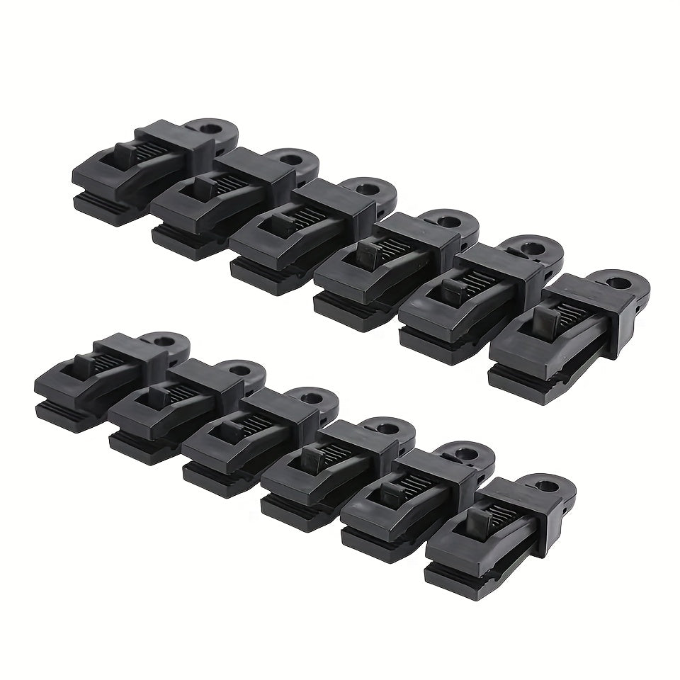 12pcs Awning Clamp Set Tent Snaps Hangers Camping Clips Tent Tighten Lock Grip