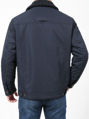 Men's Fleece Windbreaker Jacket Casual Lapel Coat