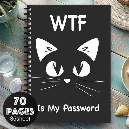 Cute Cat Spiral Password Notebook - Internet & Computer Login