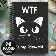 Cute Cat Spiral Password Notebook - Internet & Computer Login
