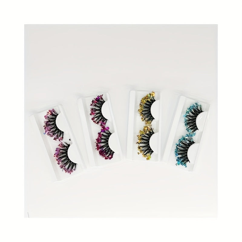 Glitter Sequin False Eyelashes Fluffy Volume Lashes Stage Makeup
