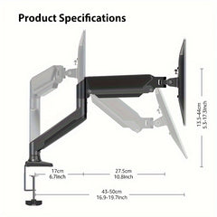 PC Monitor Arm Dual Stand Adjustable Spring Desk Mount For Dual Monitors