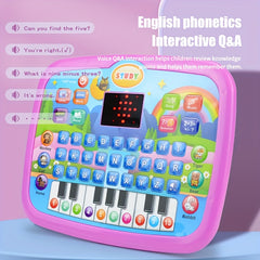 Interactive Kids Learning Tablet with LED Screen Alphabet Numbers Words & Music
