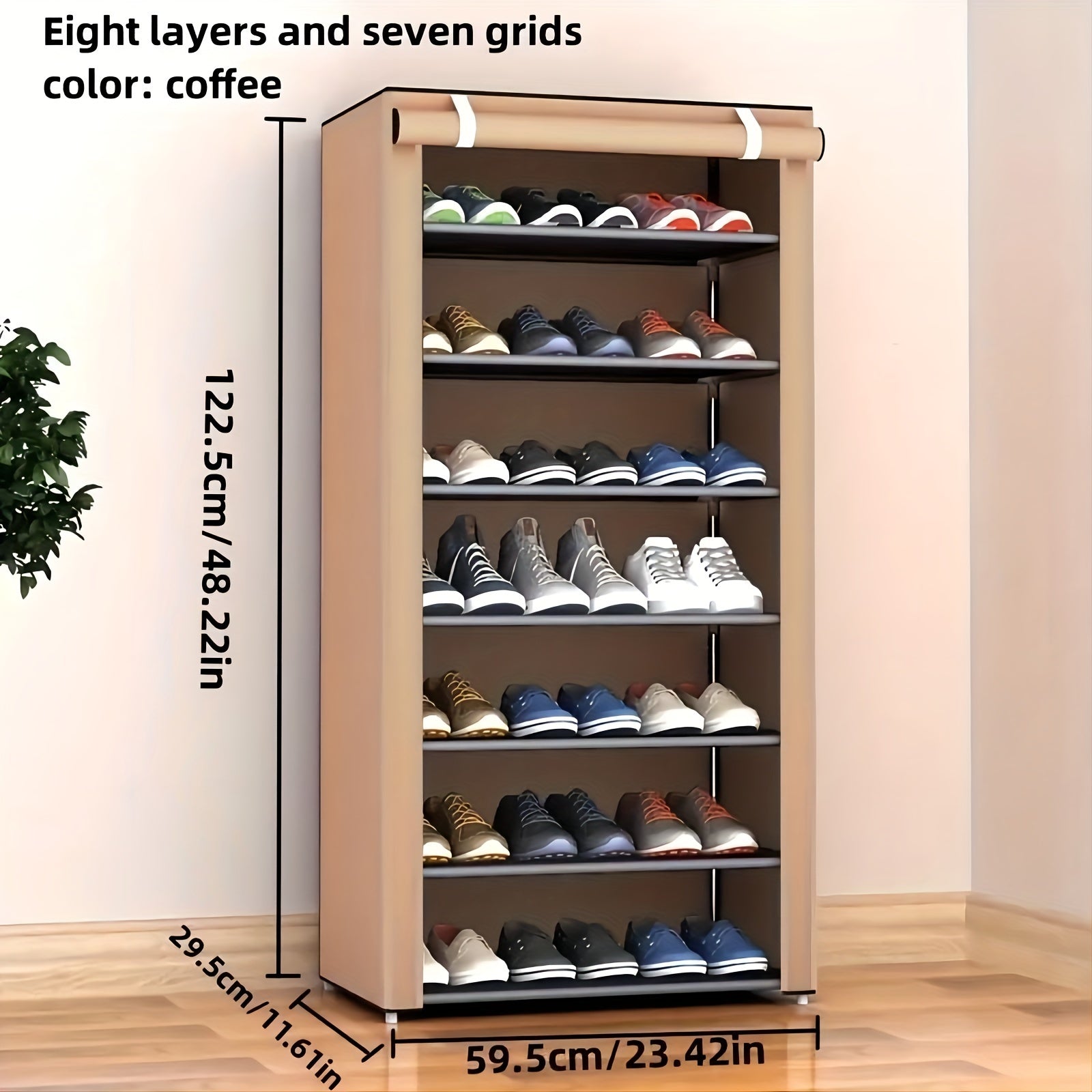 Stainless Steel Shoe Rack Dustproof Shoe Cabinet Floor Standing Shoe Storage