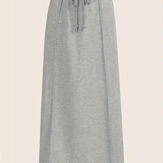 Sporty Skirt Women's Plus Elastic Drawstring Maxi Skirt