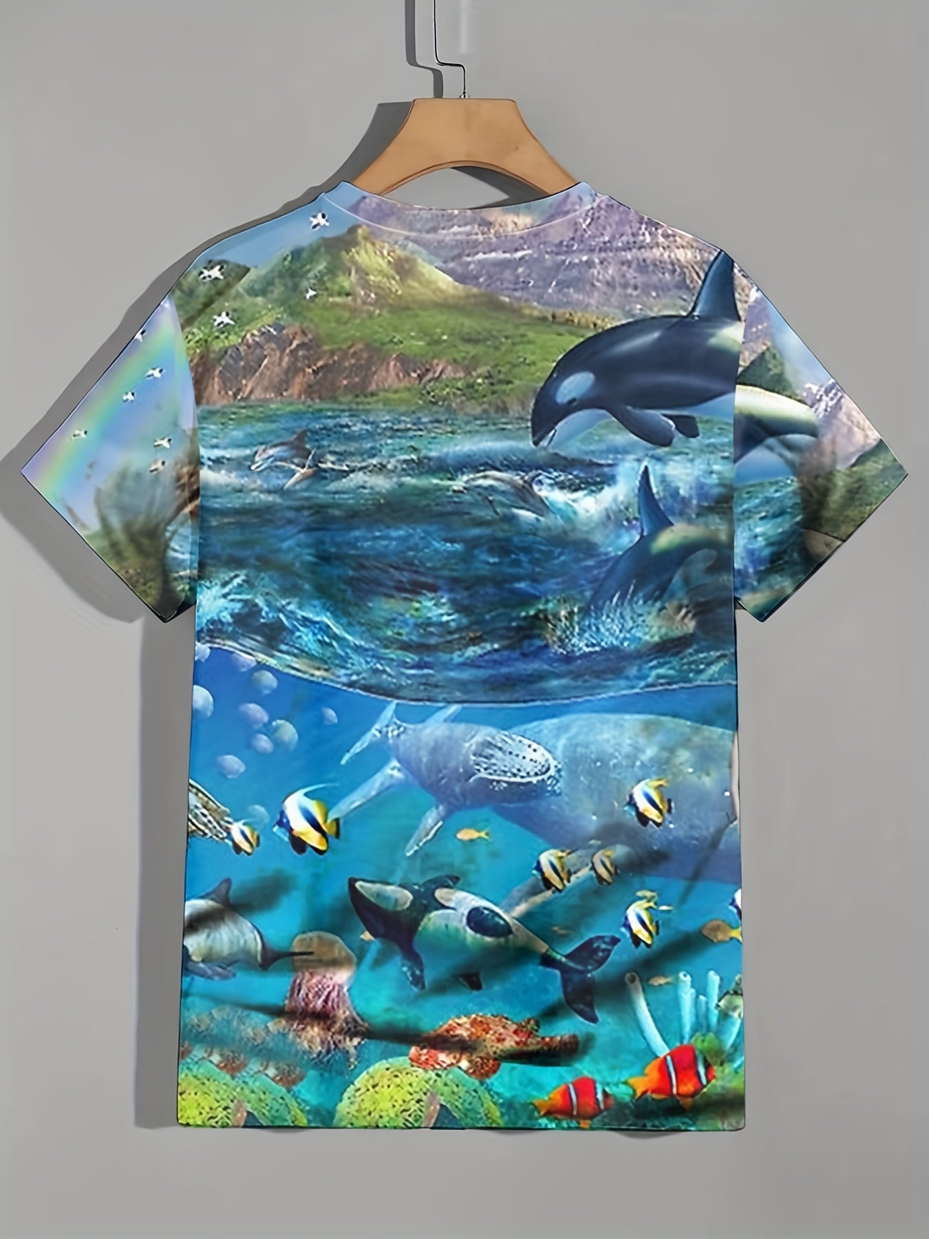 Men's Marine Life Graphic T shirt 3D Digital Print Casual Tee