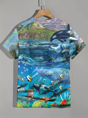 Men's Marine Life Graphic T shirt 3D Digital Print Casual Tee