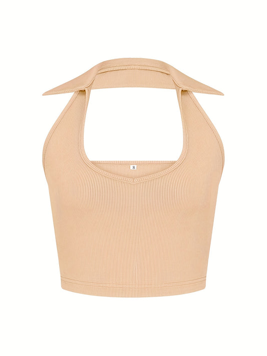 Sexy Halter Top Backless Sleeveless Cropped Top