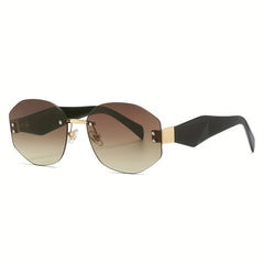 Men's Rimless Sunglasses UV Protection for Outdoor Beach Travel