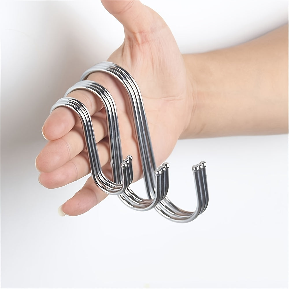 10pcs Stainless Steel S Hooks Heavy Duty Durable S Shaped Hooks for Kitchen