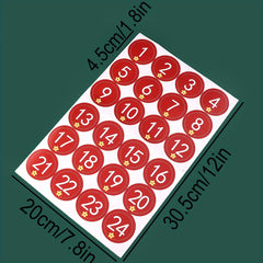 Christmas Number Countdown Stickers Set