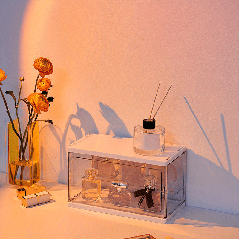 Stackable Perfume Display Case Stand with Ladder Shelf