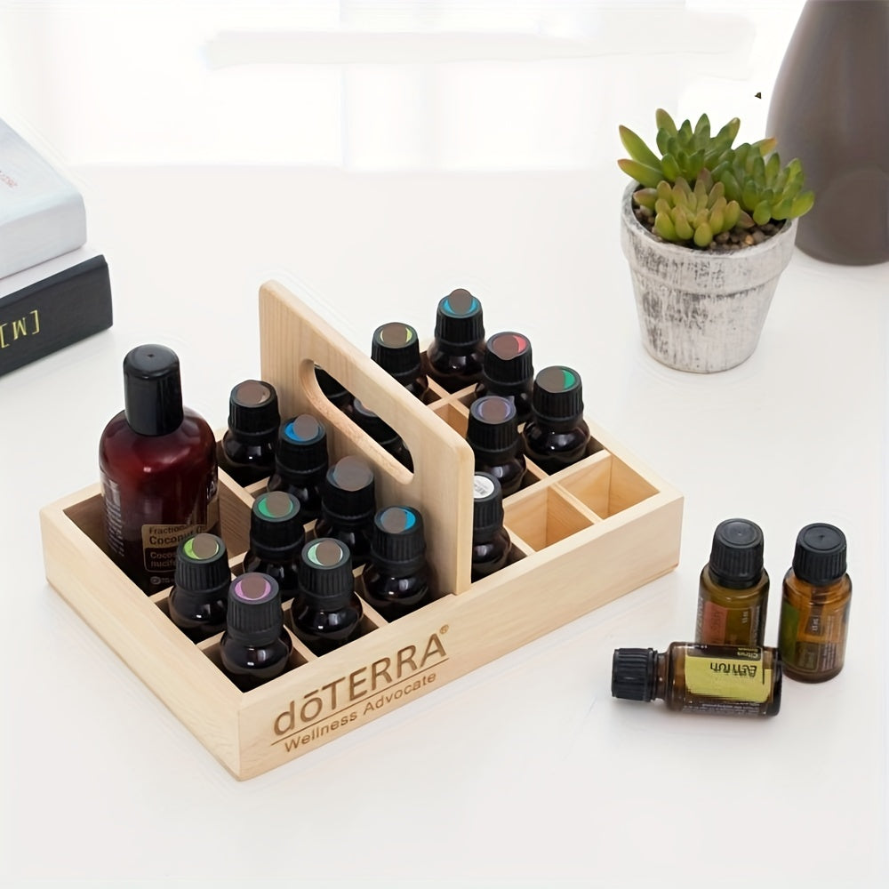 21 Slots Wooden Aromatherapy Essential Oil Storage Case Holder
