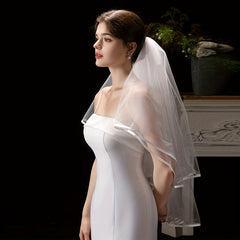 Romantic Short Wedding Veil for Women Hand Wash