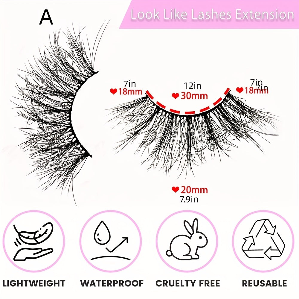 5 Pairs Fluffy False Eyelashes Thick Volume Faux Mink Lashes