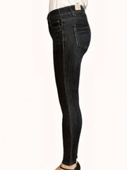  Washed Button Fly Stretch Skinny Jeans