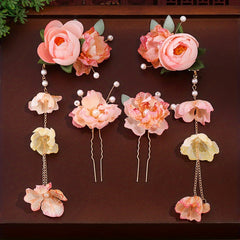 Chinese Style Flower Head Piece Hairpin Women's Accessories