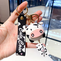 Creative Cartoon Cow Keychain Pendant for Car Bag - Holiday Gift for Boys Girls