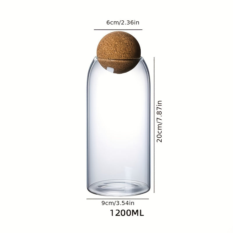 Glass Storage Jar With Wooden Lid Multi-functional Snack Pot