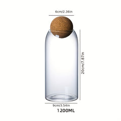 Glass Storage Jar With Wooden Lid Multi-functional Snack Pot