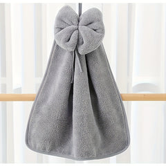 Bowknot Hanging Towel Coral Fleece Quick Drying Soft Towel