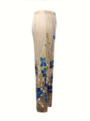 Women's Plus Floral Print Wide Leg Trousers