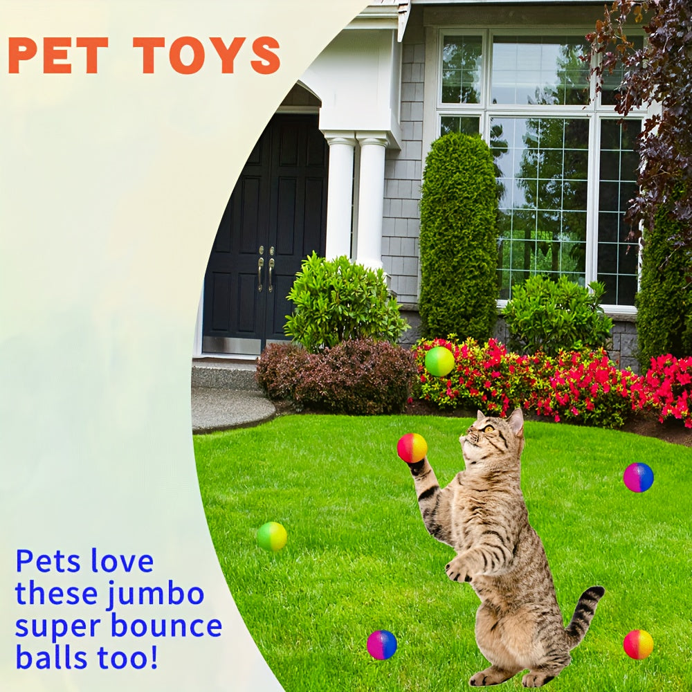 10pcs Rainbow Bouncy Balls Kids Party Favors & Birthday Gift