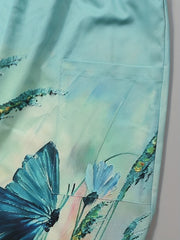 Women's Plus Floral Painting Print High Rise Pants