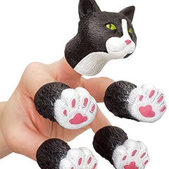 Silicone Animal Finger Puppet Set Squirrel Panda Cat Shiba Inu Pug