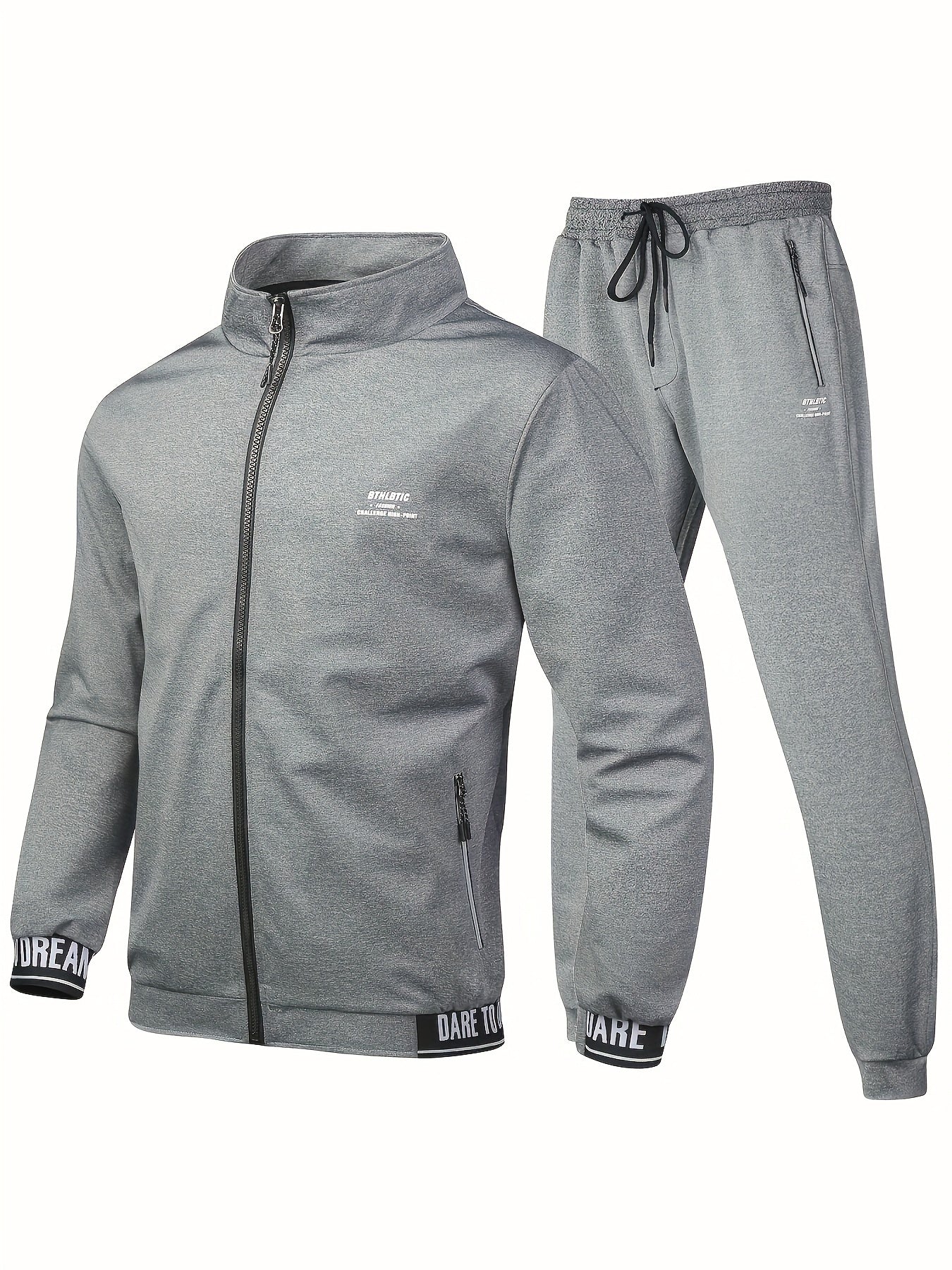 Men's Athletic Tracksuit Set, Full Zip Jacket and Jogging Pants Set