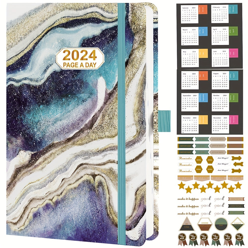 1pc A5 Page A Diary January-December Monthly Planners Banded Cover