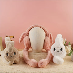 2pcs Rabbit Ear Muffs Stretchable Polyester Ear Covers Warm Comfortable