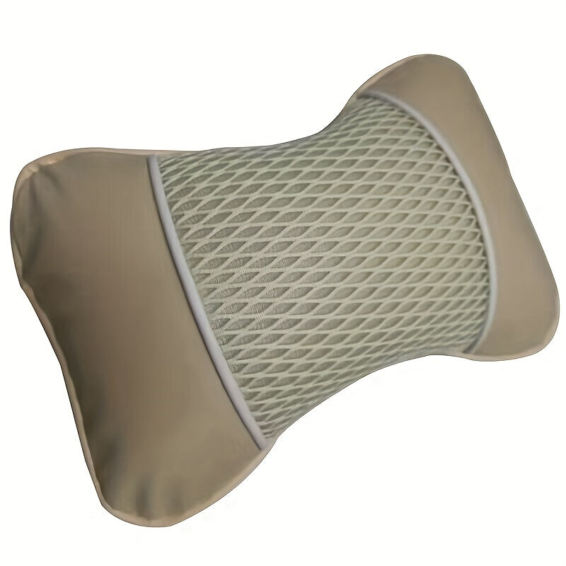 1pc PU Leather Knitted Car Pillows Headrest Neck Rest Cushion Support