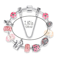 Beaded Bracelet Flower Pattern Chain Bracelet