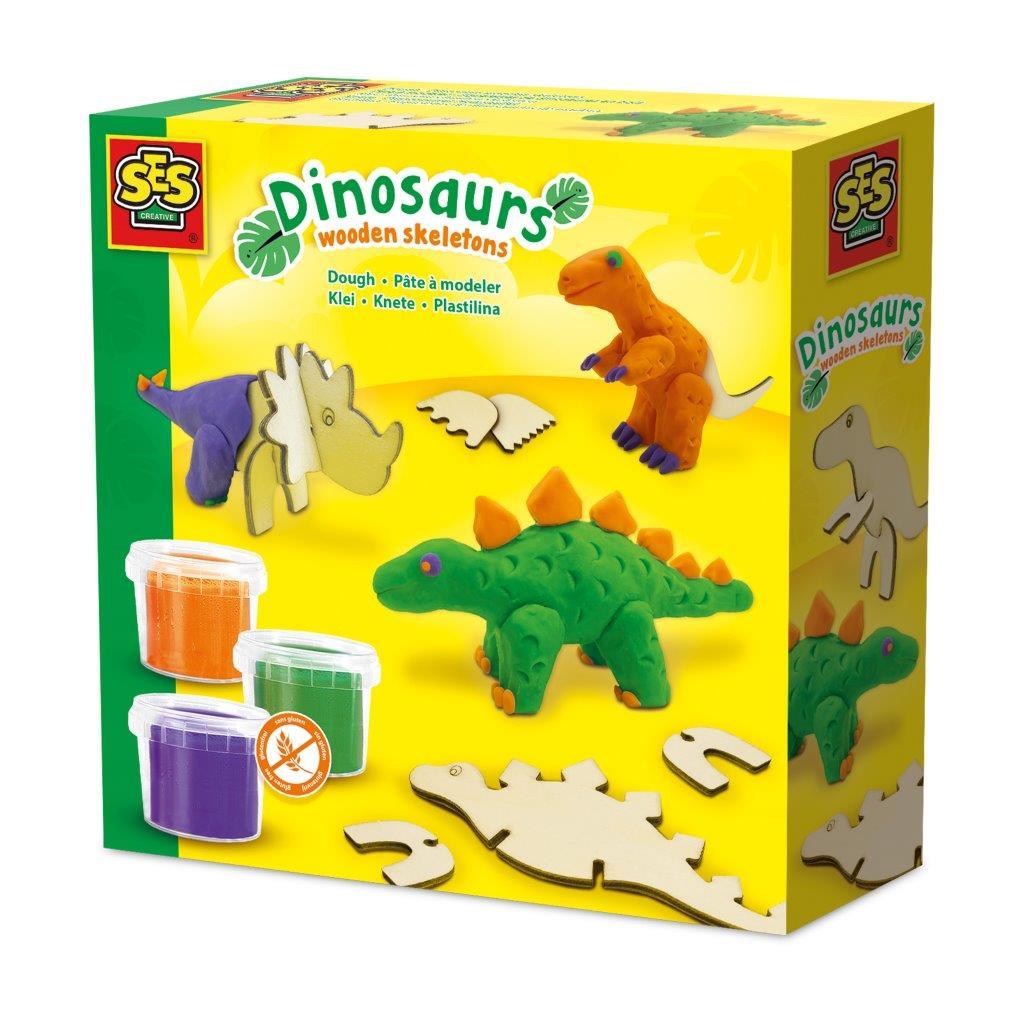 Dough Dinosaurs Wooden Skeletons Set