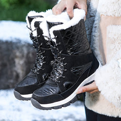 Quilted Argyle Pattern High Top Boots
