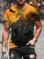 Evil Pumpkin Graphic Men's T-shirt for Halloween