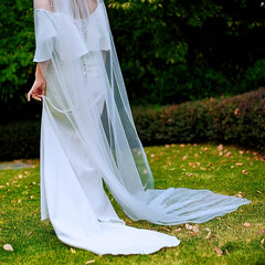 Embellished Bridal Veil Polyester Fabric for Weddings & Parties