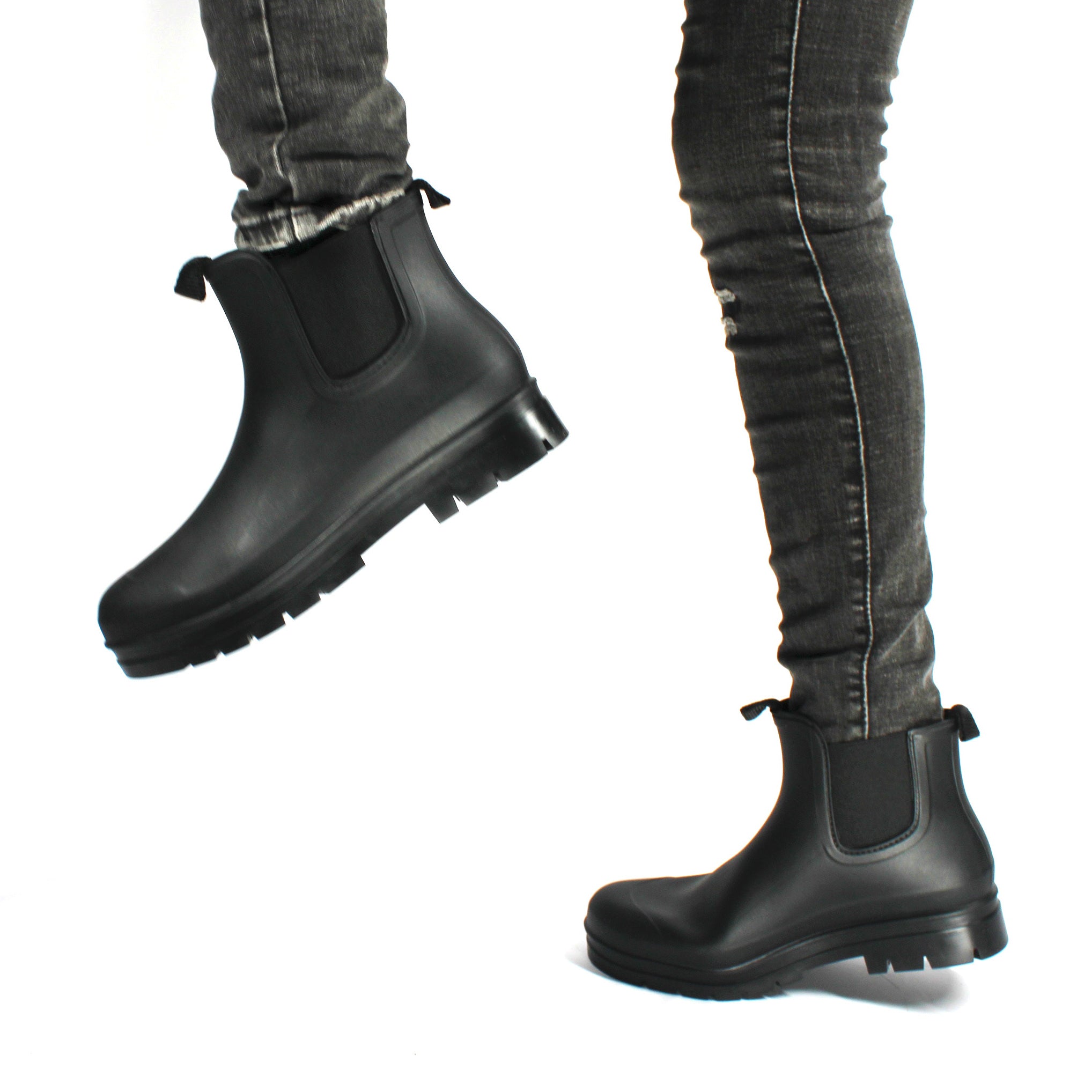 Women's Platform Chelsea Rain Boots Waterproof Outdoor Shoes