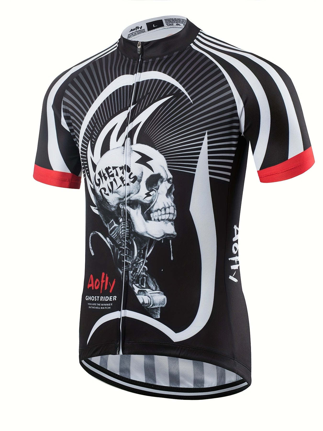 Men's Cycling Jersey Skull Graphic High Stretch Quick Dry Shirt