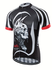 Men's Cycling Jersey Skull Graphic High Stretch Quick Dry Shirt
