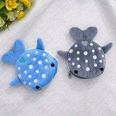 Plush Shark Coin Purse for Kids - Cartoon Girls Coin Bag