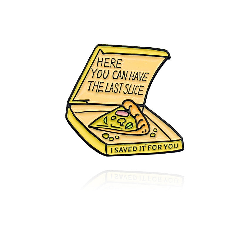 Open Boxed Pizza Brooch