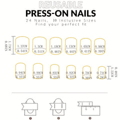 24pcs Pink Squoval Press On Nails Long Lasting Acrylic False Nails for Women