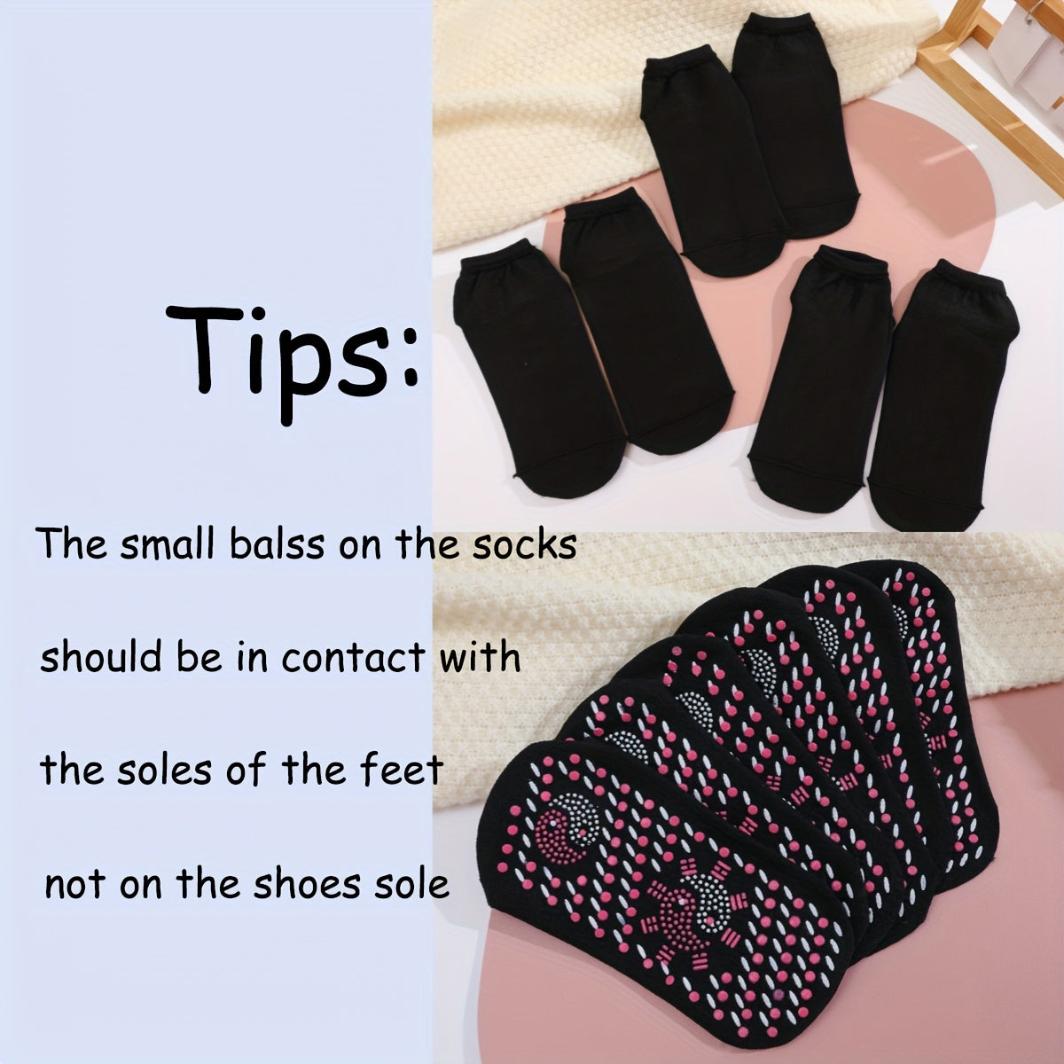 3 Pairs Self-heating Socks Magnetic Therapy Health Heated Socks